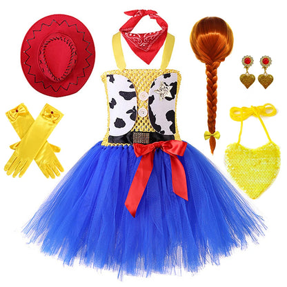 Woody Jessie Toy Story Cowboy Performance Kostüm Sets Mädchen Cartoon Tutu Kleid Kinder Disney Cosplay Karneval Party Kleidung