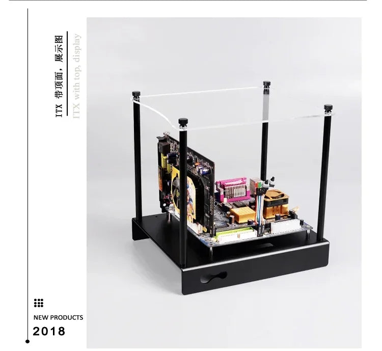 Mini MATX Computer Case Aluminum Bracket PC-ZB01-ITX M-ATX/ATX  All Aluminum Computer Chassis Open Small Chassis Micro ATX HTPC.
