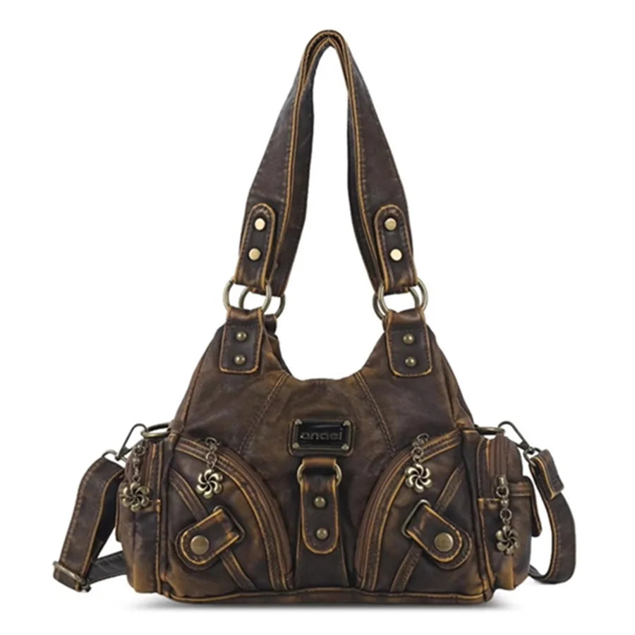 Women Handbags Soft Tote Bag Small Top-handle Fashion Satchel Multi-Pockets Leopard Shoulder Bag Hobos Phone Pack.