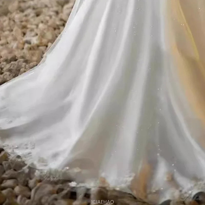 Weißes Mädchen-Hochzeits-Blumenmädchenkleid für Kinder, ärmellos, Ballkleid, langer Zug, Party, Festzug, Klavier, Rezital, Geburtstag, Leistung, Neu.