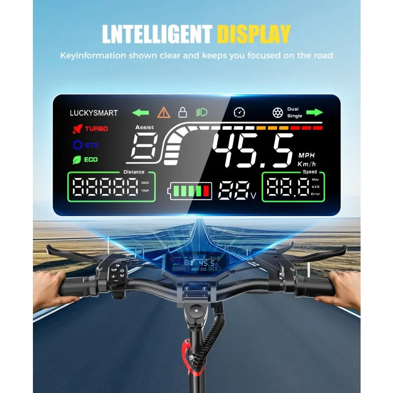 J15MAX Electric scooter 1600W powerful motor 48V18AH lithium battery foldable E scooter 10-inch tires adult off-road e-scooter.