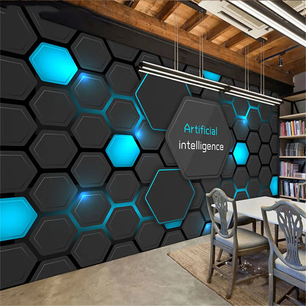 Benutzerdefinierte papel de parede 3d hintergrund Geometrische figur beule tapete friseur büro rezeption wand papier heimwerker