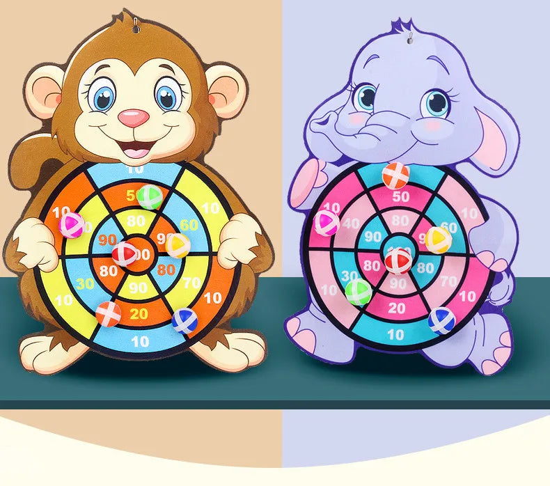 Child Montessori Toys for Kids 2 to 4 Years Old Cartoon Animal Dart Board Sticky Ball Family Interactive Educational Toys Baby.