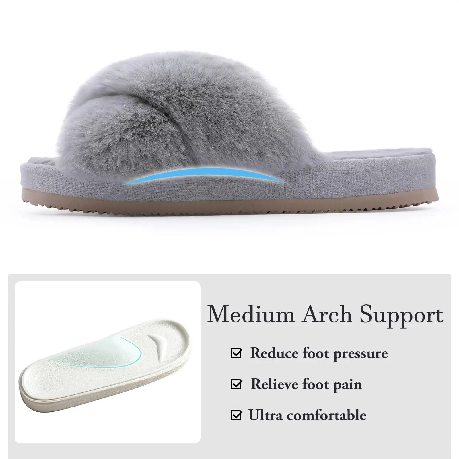 Litfun Fashion Fur Slippers For Women Winter Soft Bottom Cozy Fur Flip Flops Female Indoor Home Fluffy Short Plush Fuzzy Slides.