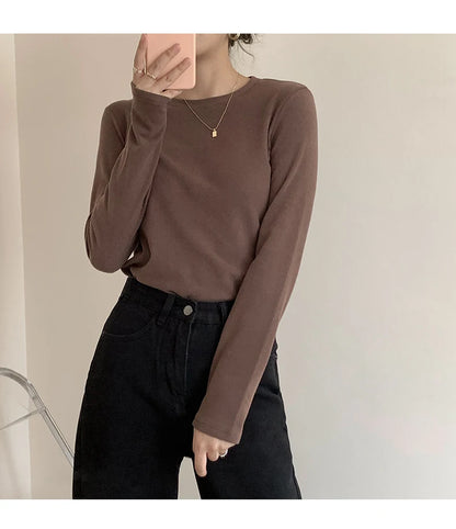 Winter Frauen Pullover T Shirt Frauen Oversize T-Shirt Frau Kleidung Weibliche T Tops Pullover Langarm Rohr Gestrickte T-shirt Top