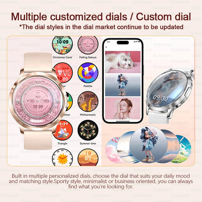 New Women Smart Watch 1.32"Ultra-thin AMOLED HD Screen Sport Fitness Bracelet Custom Watch Face Bluetooth Call Luxury Smartwatch.