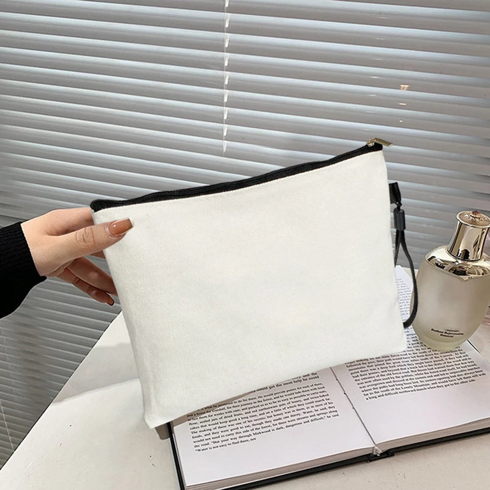 Blank Non Customized Tote Bag Fashion Teacher/Birthday Gift Make up Bags Toilet Kit Cosmetic Bag Mini Makeup Pouch.