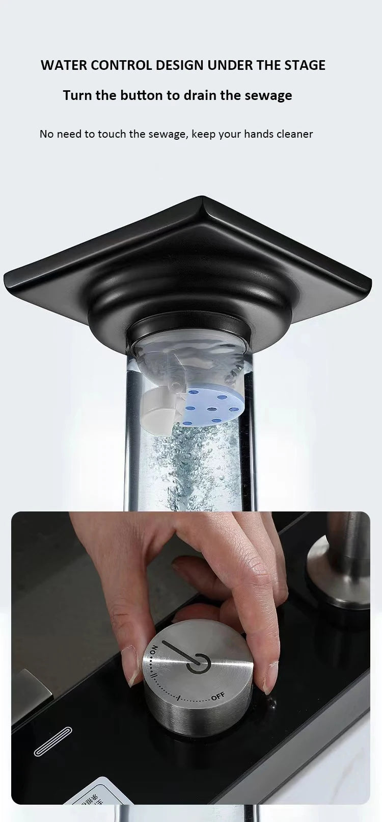 Blue Whale Arowana Multifunctional Kitchen Sink Single Bowl Nano Black Honeycomb LED Digital Display Stainless Steel for Home