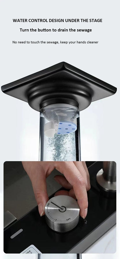 Blue Whale Arowana Multifunctional Kitchen Sink Single Bowl Nano Black Honeycomb LED Digital Display Stainless Steel for Home