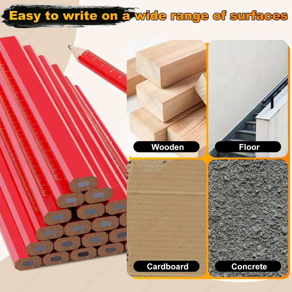 150–1 Stück robuste achteckige Hartschwarz-Schreinerbleistifte, Holzbearbeitungsstifte, speziell für die Markierung von Holzbeton.