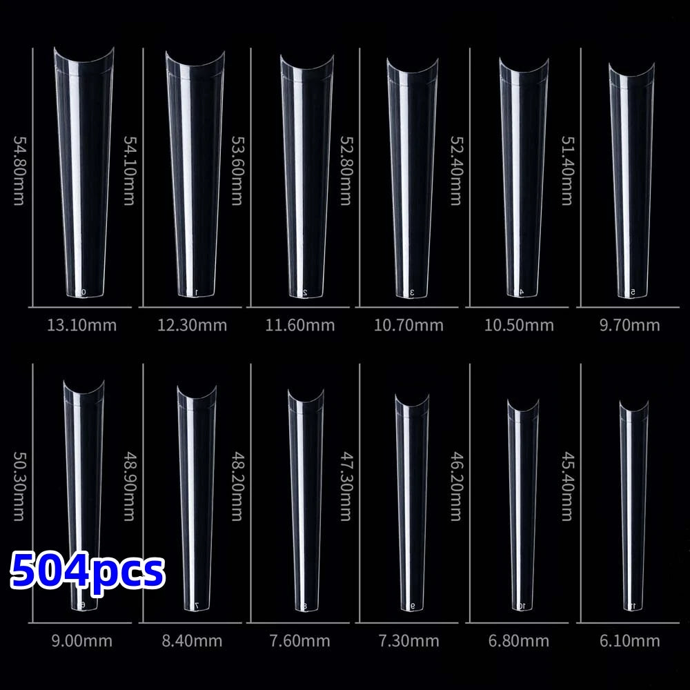 600Pcs Extra Long Hawk Curved Nail Tips Half Cover Eagle Claw Curve False Nails Extension 10 Sizes Bag Packaging for Art Salon *