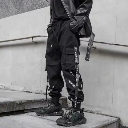 Men Joggers Cargo Pants Multi-pocket Elastic Waist Harem Pants Men Casual Hip Hop Streetwear Sweatpants Pencil Pants Techwear.