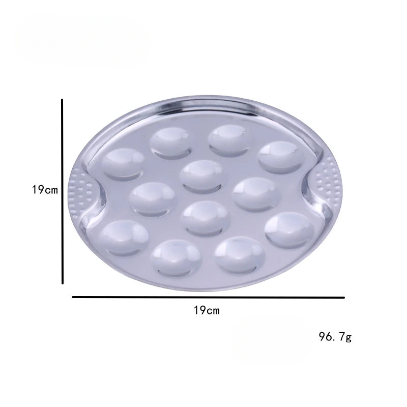 8 Slots Large Oyster Multifunction Plate Stainless Platter French Oyster Mussel Shellfish Seafood Tray Home Restaurant Dish.