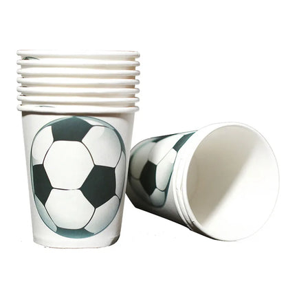 Fußball Fußball Geburtstag Dekorationen Aluminium Film Ballon Geschirr Teller Tasse Servietten Tischdecke Baby Dusche Party Supplies.