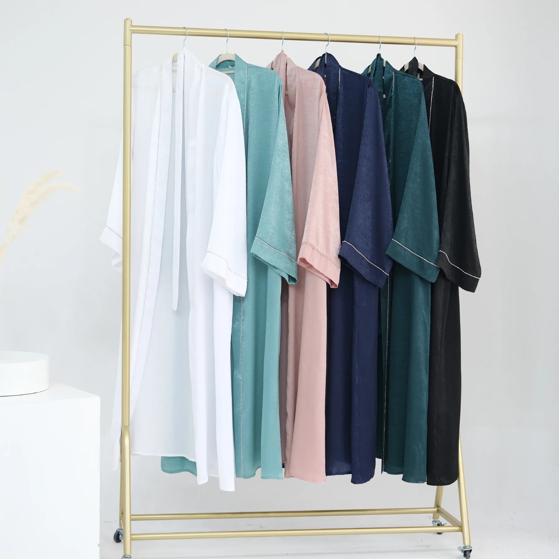 Ramadan Women's Galabiyas Solid Open Kaftan Dubai Abaya Dress Turkey Kimono Long Cardigan Fashion Muslim Islamic Clothing.