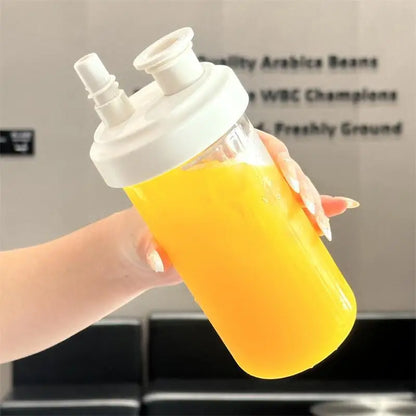 Pearl Straw Cup Transparent Plastic Water Bottle Portable Heat Resistant Drinkware Large Capacity Student Bubble Milk Tea Cup.