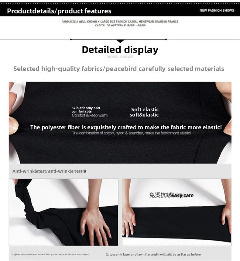 Men's Travel Dress Pants Stretch, No Iron Required Business Trousers, British Classic Slim Fit Lightweight Office Work Pants.