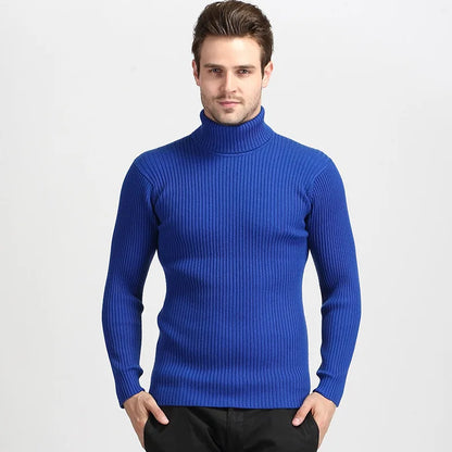 Turtleneck Pullovers Sweaters Men 2020 Autumn Winter Solid Color Long Sleeve Knitting Sweater Thickening Men's Bottoming Shirt