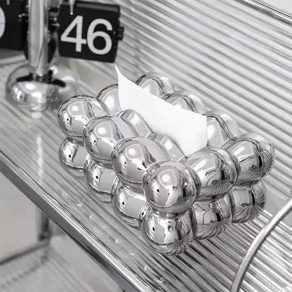 Geometry Tissue Box Cover Decorative Facial Tissue Holder Case Container for Bedroom Tissue Box Covers Rectangular Ceramic