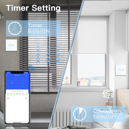 BSEED Wifi Shutter Schalter APP Control Led Smart Blind Serie Weiß Glas Panel Unterstützung Tuya Google Smart Leben Rollladen.