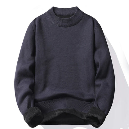 Knitwear Sweater New Autumn/Winter Mock Neck Sweatshirts Solid Color Pullovers Man Brand Casual Mens Clothing