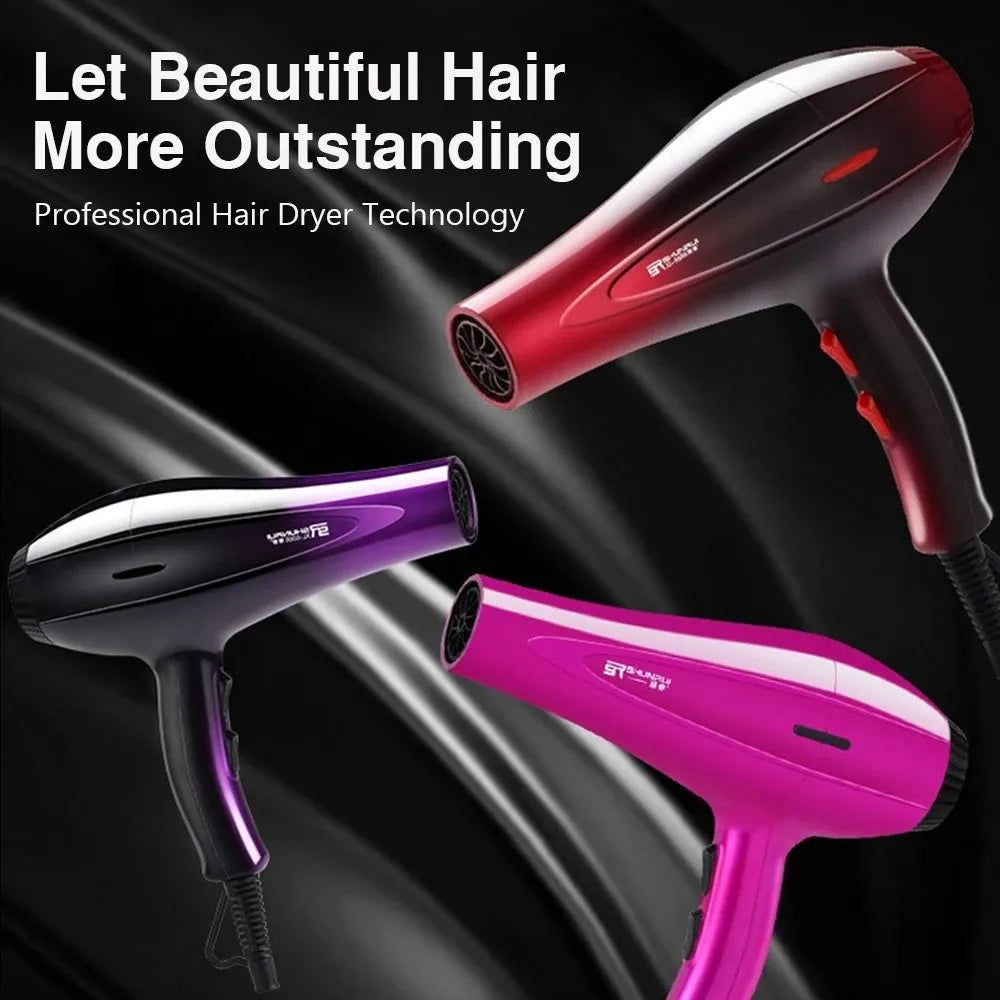 High-Power Ionic Hair Dryer Fast Heating and Hot/Cold 9 Gears Adjustment Home Professional Hairdryer Blow Dryer with Accessories
