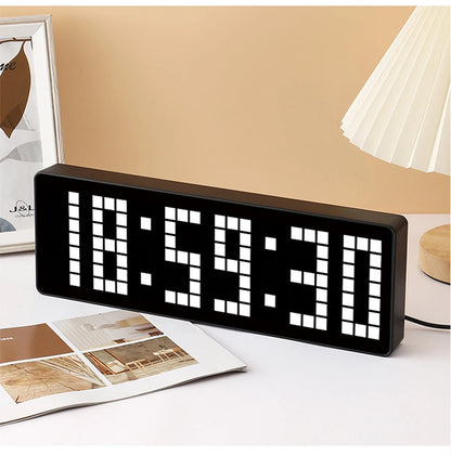 13 Zoll Pixel Digital Wanduhr Timer Positiv/Countdown/Stoppuhr Tischuhr mit Fernbedienung 12/24 Stunden LED Elektronische Uhren