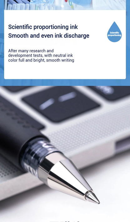 Deli 12er-Pack Gelschreiber-Set, 0,5 mm Kugelschreiber, Schwarz, Blau, Rot, Tintenfarben, Schreibutensilien für Schule, Büro, Schreibwaren.