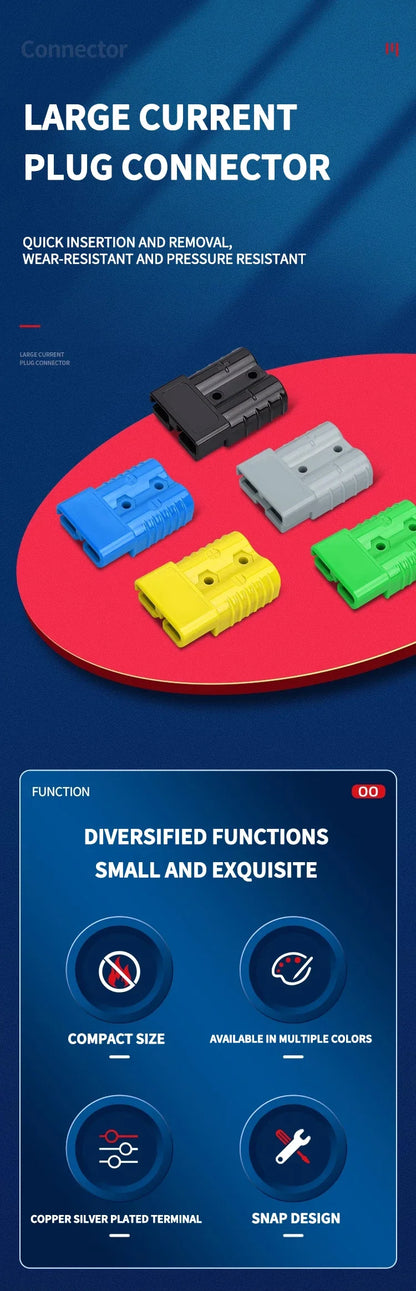 4Pcs Anderson Plug 50A/120A Power 2 Pin Battery Connector Charging Plug  Anderson Connector.