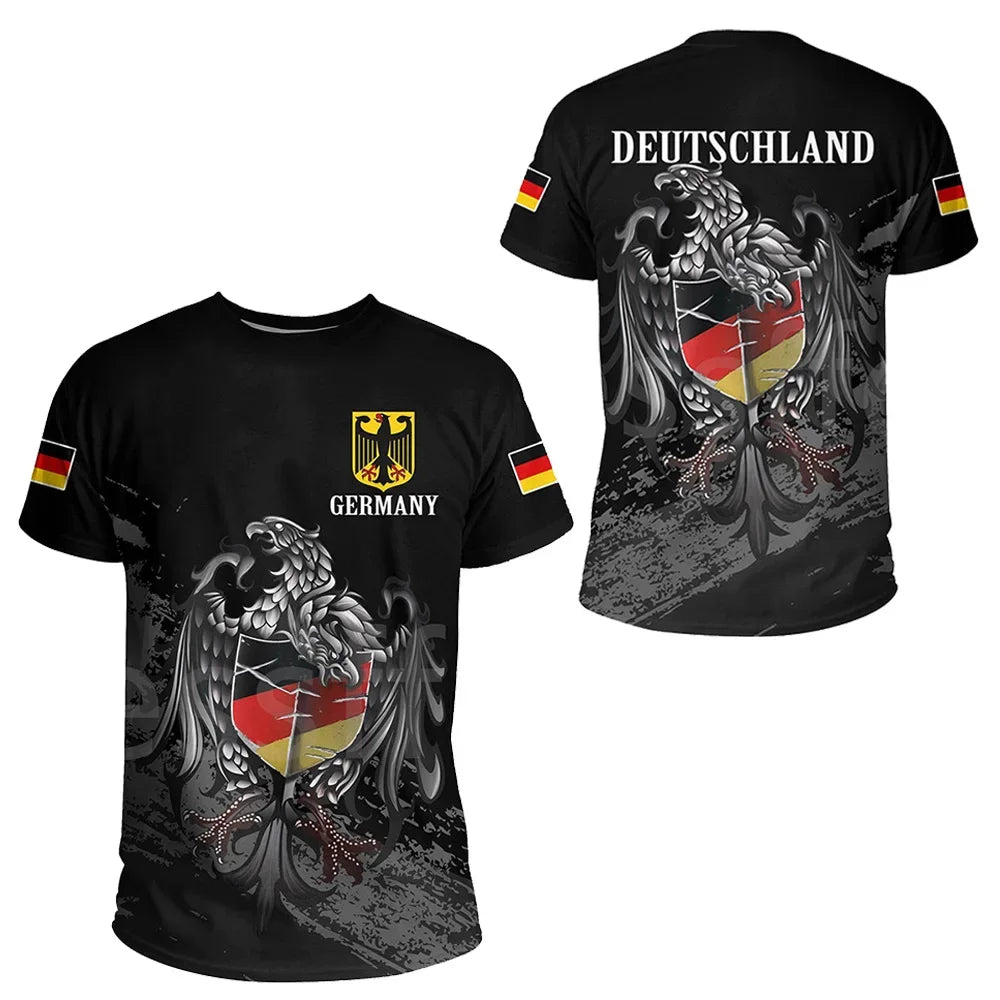 Fashionable and Lnteresting Germany Pictures For Men's T-Shirts Trend Digital Printing Casual Round Neck Short Sleeved.