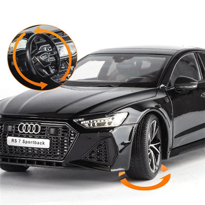 1:18 Key Remote Control Version AUDI RS7 Alloy Sports Car Model Diecast Metal Racing Vehicle Car Model Sound Light Kids Toy Gift.