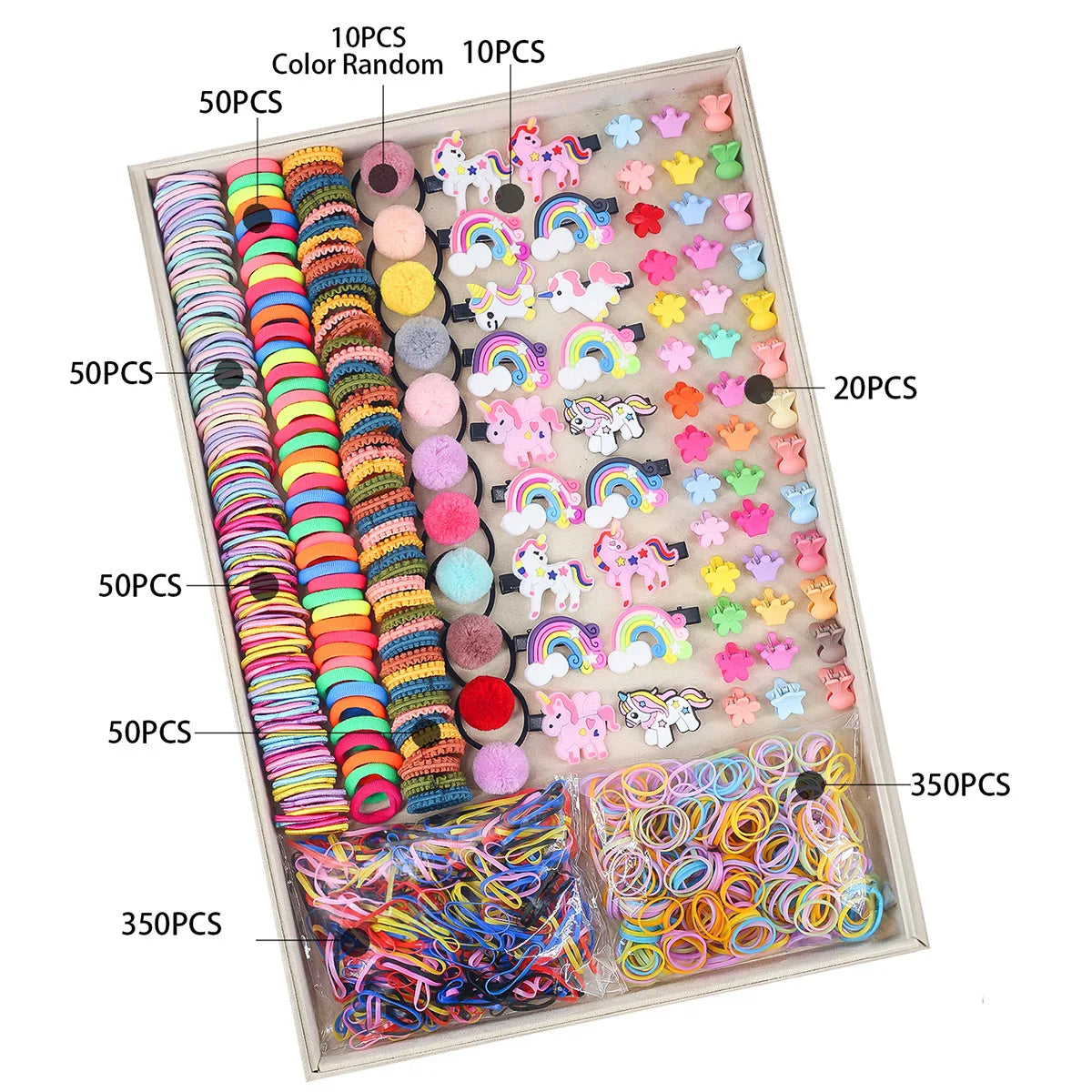 780-1800Pcs Colorful Hair Bands Set Nylon Ealstic Hair Ties Ponytail Hold Scrunchie Rubber Band Kid Baby Girls Hair Accessories