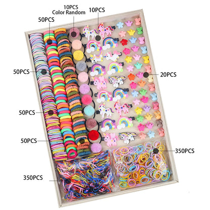 780-1800Pcs Colorful Hair Bands Set Nylon Ealstic Hair Ties Ponytail Hold Scrunchie Rubber Band Kid Baby Girls Hair Accessories