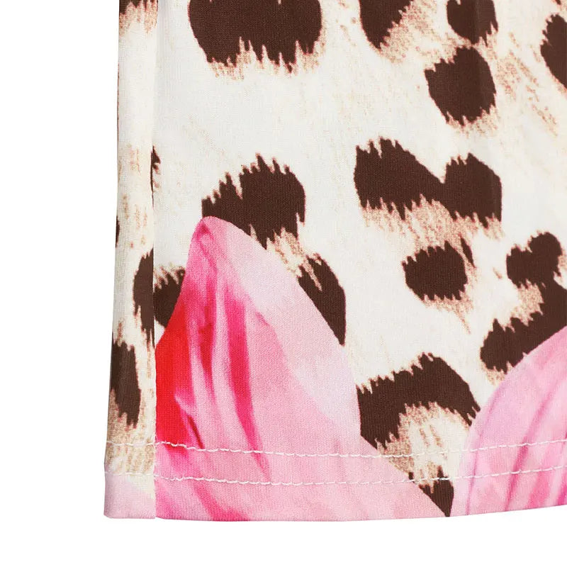 Frauen Kleidung Kleid Neue Sommer Sexy Backless Print Leopard V-ausschnitt Kleider Streetwear Fashion Halter Lace-up Kleider Kleidung.