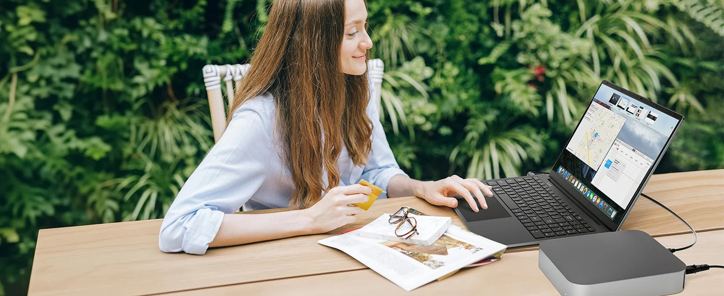 Dopesplay 15.6 inch Portable Lapdock Monitor For Samsung DeX with Keyboard Battery FHD External Screen For Phone Mini PC Laptops.