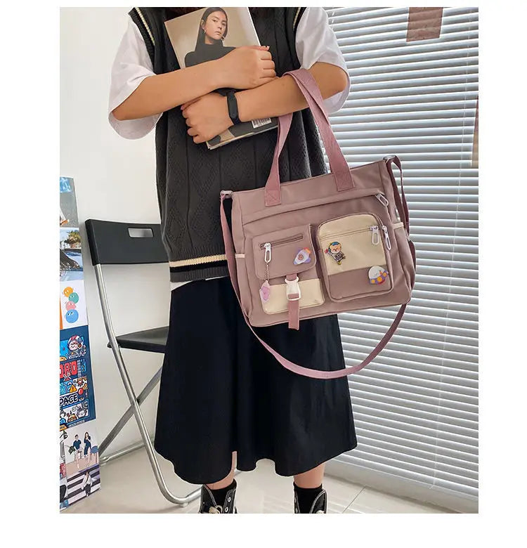 Waterproof Canvas Women Handbags Shoulder Bags Nylon Ladies Tote Messenger Bag Oxford Handbag Cross body Bags for Girls Satchels.