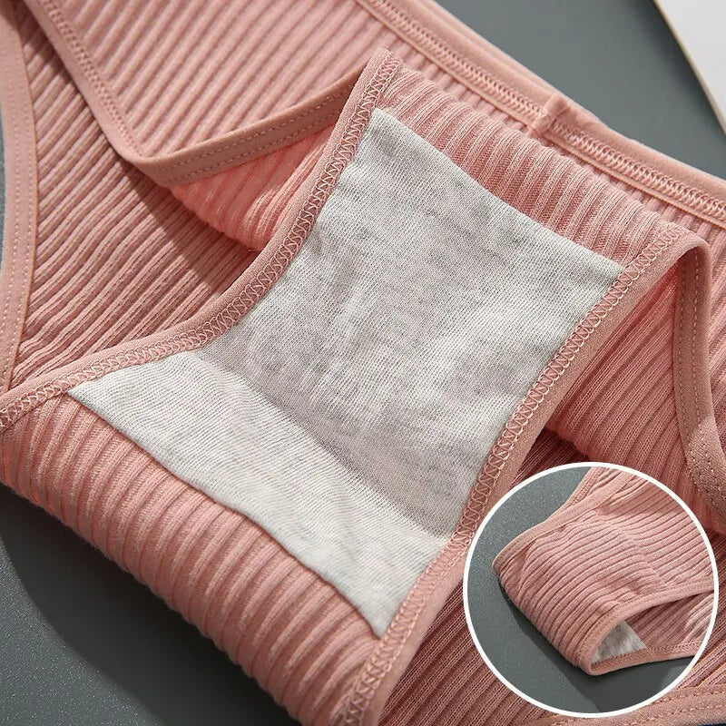 4PCS/Set Summer Solid Color Cotton Panties Female Underpants Sexy Panties for Women Briefs Underwear Plus Size Pantys Lingerie.