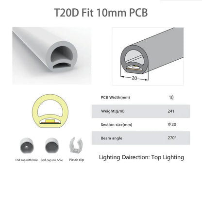 IP67 Waterproof Flexible LED Neon Silicone Light Tube For WS2812B WS2811 WS2815 5050 COB RGB Light Strip Ourdoor Decoration