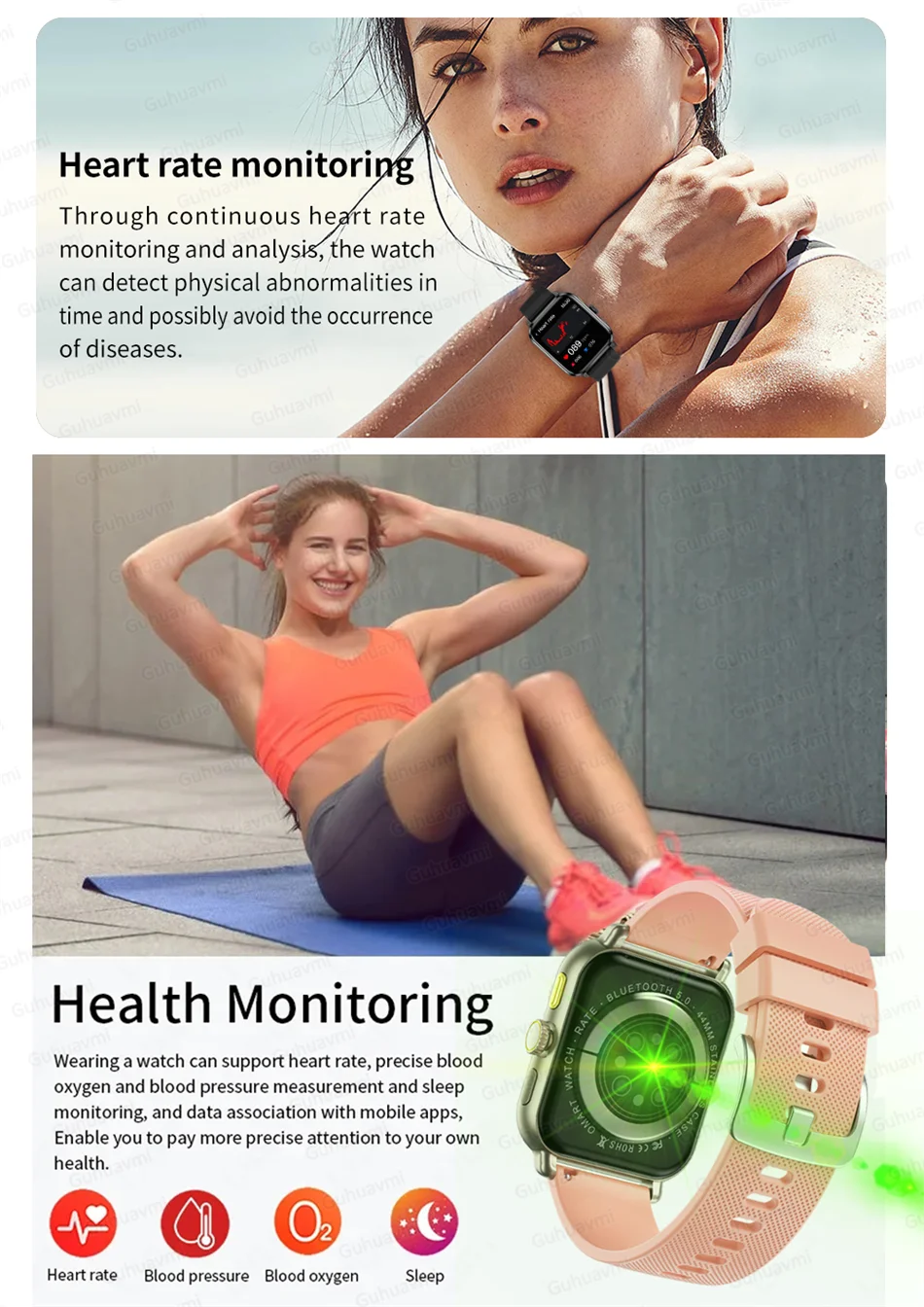 New Women Smart Watch GPS Compass Sport watch Men 1.95" AMOLED Screen Bluetooth Call HeartRate Smart Watch For Xiaomi Huawei IOS.