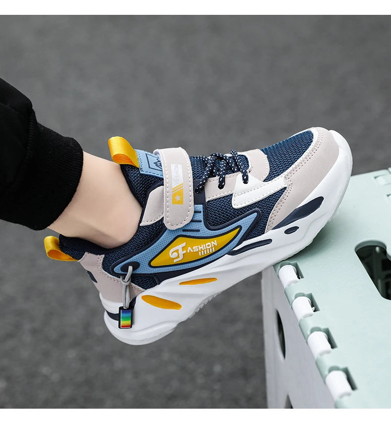 Kids Boy Fashion Trend Casual Sneaker Non-Slip Children's Sports Shoes Breathable Mesh Comfortable Wear.