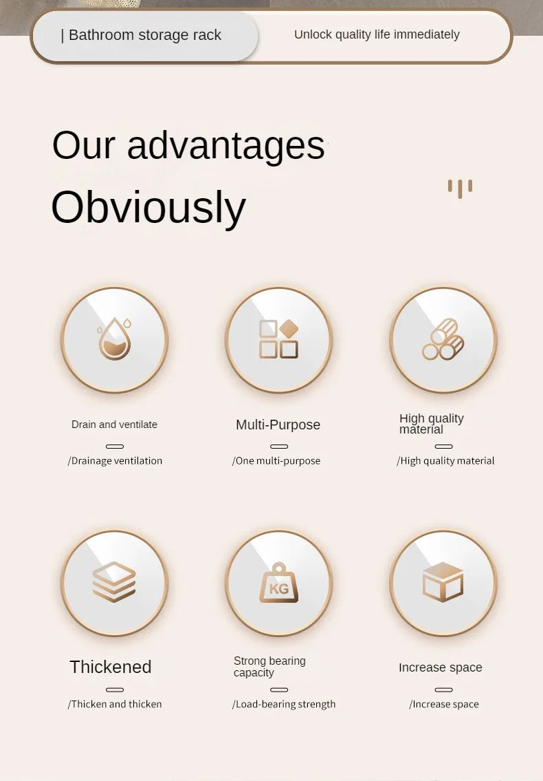 2PCS Badezimmer Regale Küche Lagerung Organizer Kunststoff Shampoo Rack Dusche Regal Bad Zubehör Kein Bohrer Regal