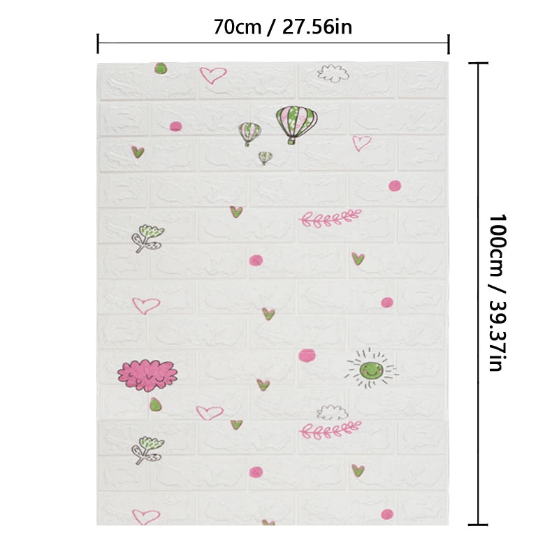 Pvc Brick Pattern Self-adhesive Wallpaper DIY Room Decor 1-10pcs 70cmX1m Waterproof Wall Stickers 3D Modern Home Decoration