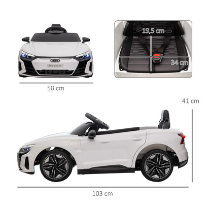 Homcom Electric Car for Children +3 Years Audi Rs E-Tron Gt 103X58X41 cm White.