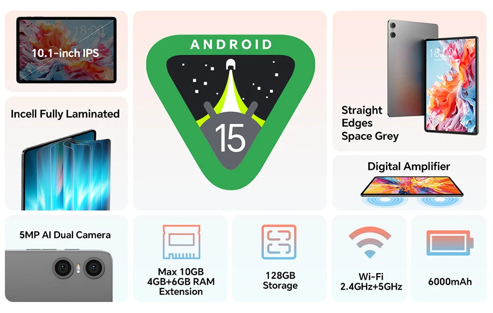 Teclast P30T Case 10-Inch Android Tablet 15 Max 12Gb Ram 128Gb Rom T606 8-Core All-In-One Keyboard/Case/Mouse/Stylus/Headphone/Stand.