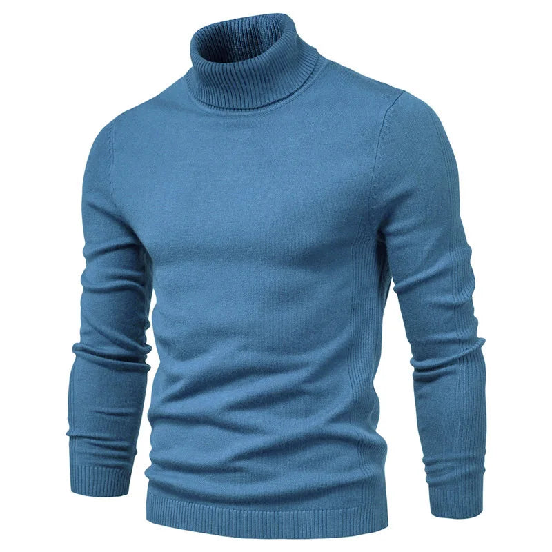 New Winter Men's Turtleneck Thick Sweaters Casual Turtle Neck Solid Color Quality Warm Slim Turtleneck Sweaters Men Pullovers To.
