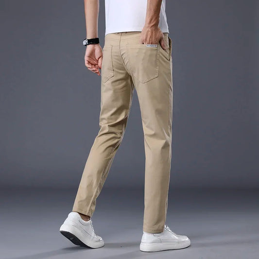 Thin Men's Pants Classic 7 Colors Summer New Casual Pant Business Fashion Stretch Cotton Slim Brand Male Trousers.