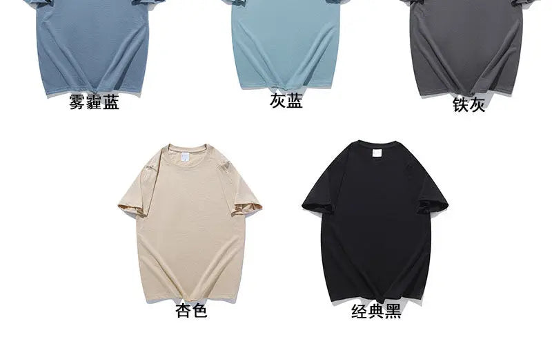 100% Cotton T-shirt Men Women Solid Color O Neck Short-sleeved Tops Summer Korean Loose Half-sleeve T Shirt Unisex M-4XL.