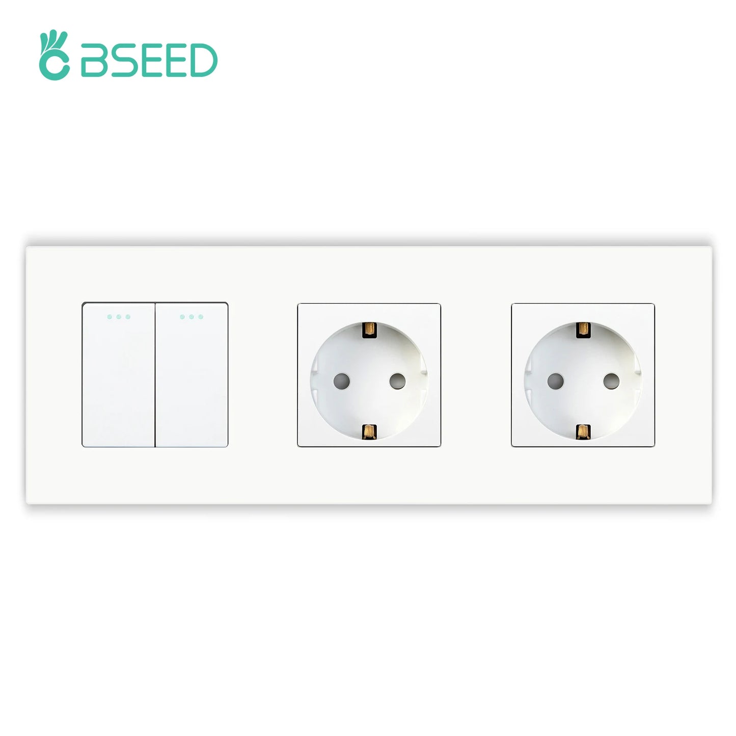 BSEED EU-Wandsteckdosen Typ C USB-Steckdosen Doppelte Steckdosen Dreifachsteckdosen Kunststoffrahmen Deutschland Steckdose mit Dual-USB.