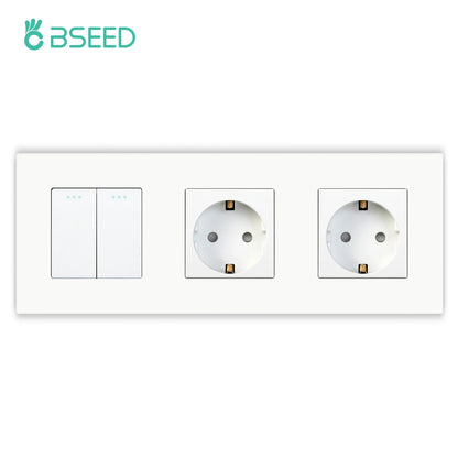 BSEED EU-Wandsteckdosen Typ C USB-Steckdosen Doppelte Steckdosen Dreifachsteckdosen Kunststoffrahmen Deutschland Steckdose mit Dual-USB.