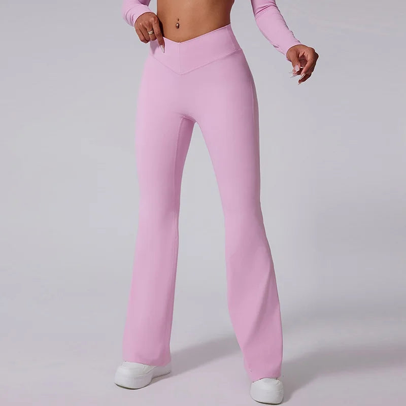 Cloud Hide Blue Sports Leggings Plus Size Long Yoga Pants Women Gym Fitness Running Flared Trousers High Waist Workout Tights.